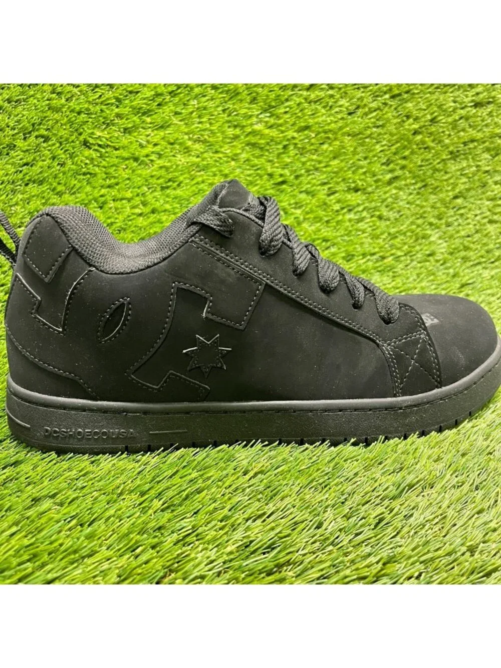 DC Court Graffik Mens Size 12 Black Leather Composite Toe Safety Work Shoes